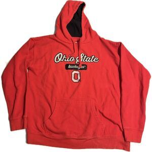 Ohio‎ State Buckeyes Embroidered Red Hoodie J. America  Men’s Size L